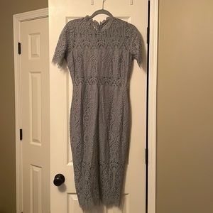 Blue lace lined dress